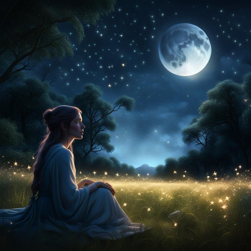 Girl in the moonlight