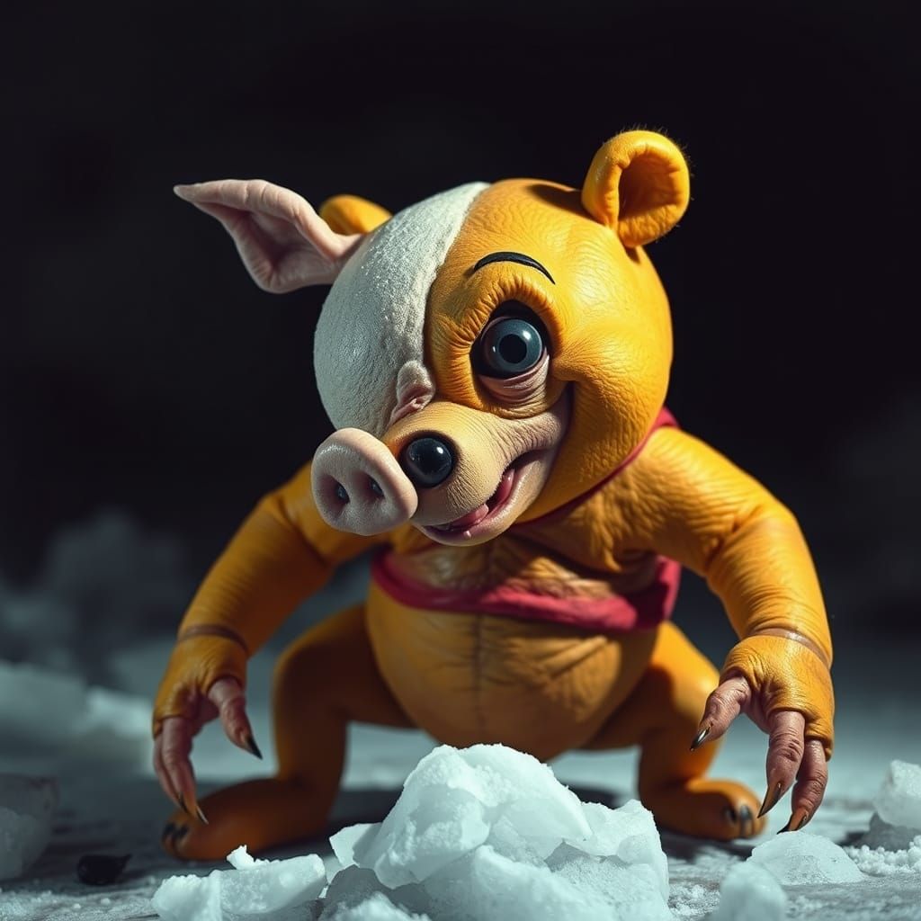 Nightmarish Winnie the Pooh Transformation in The Thing Styl...