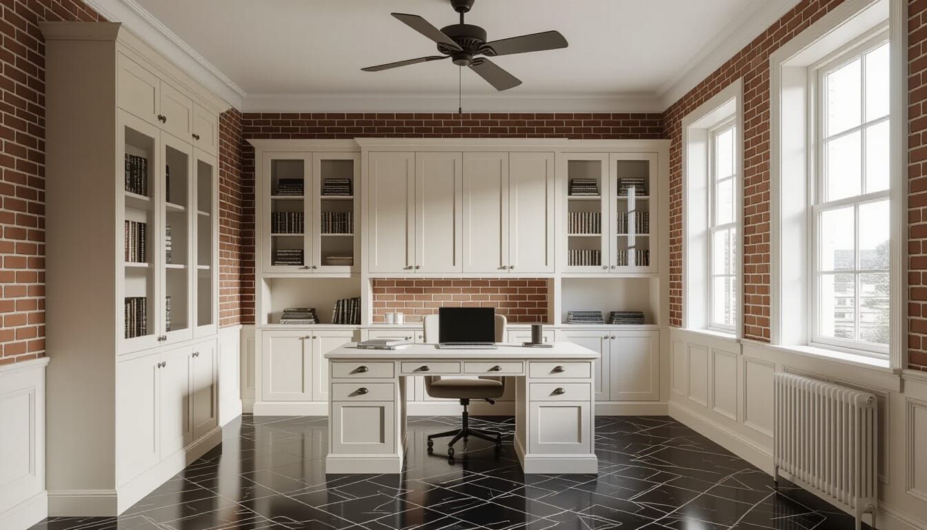 Vibrant Victorian Working Room with Modern Laptop