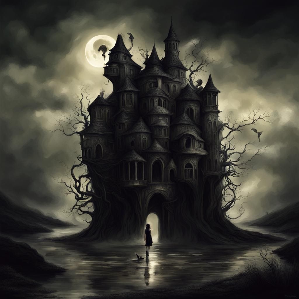 Dark Fantasy Surrealism Postcard