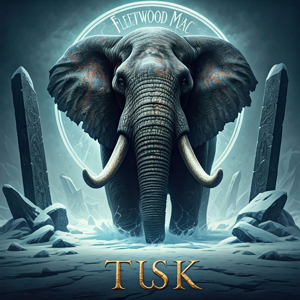 Fleetwood Mac Tusk: Colossal Elephant in Arctic Tundra