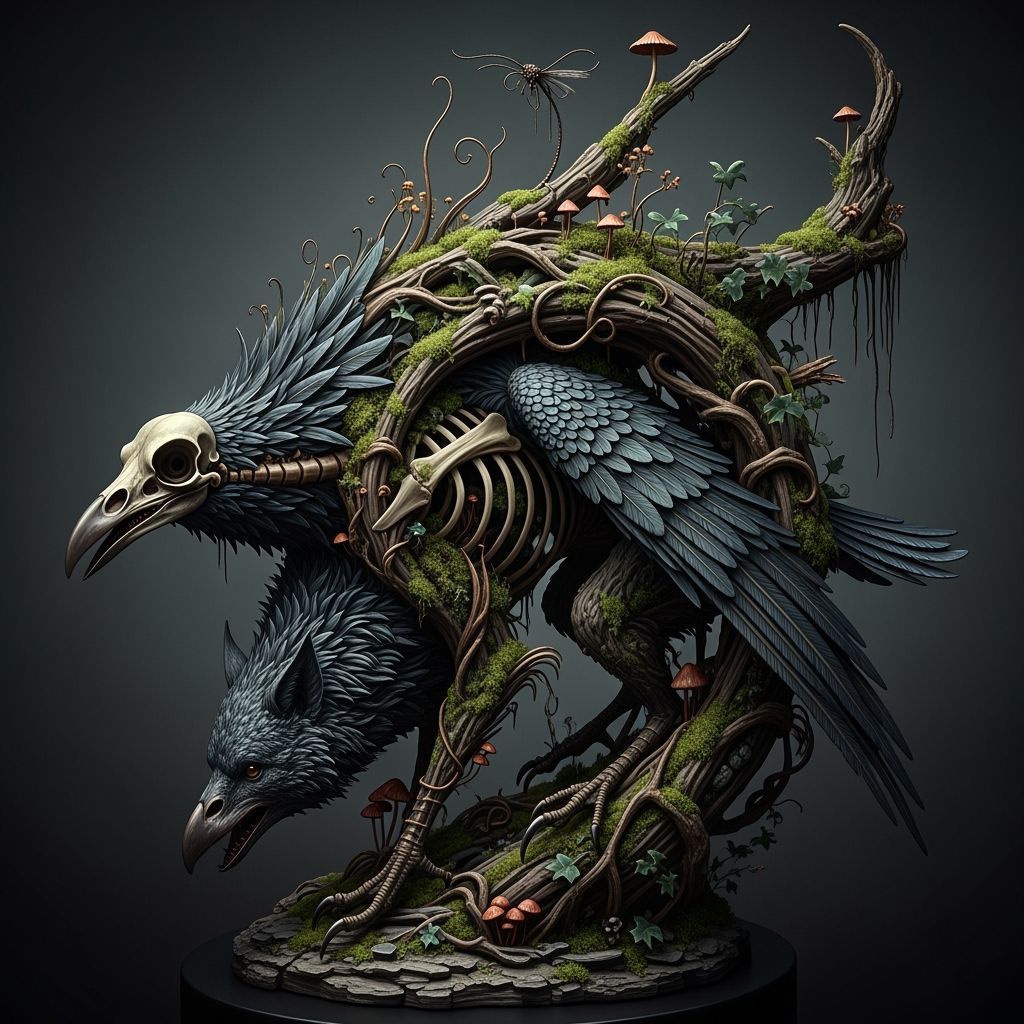 Grimdark Animal Sculpture in Gothic Style