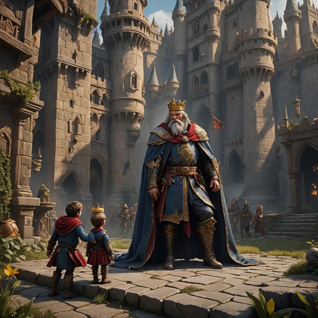 Medieval King's Flatulence in Detailed Matte Painting