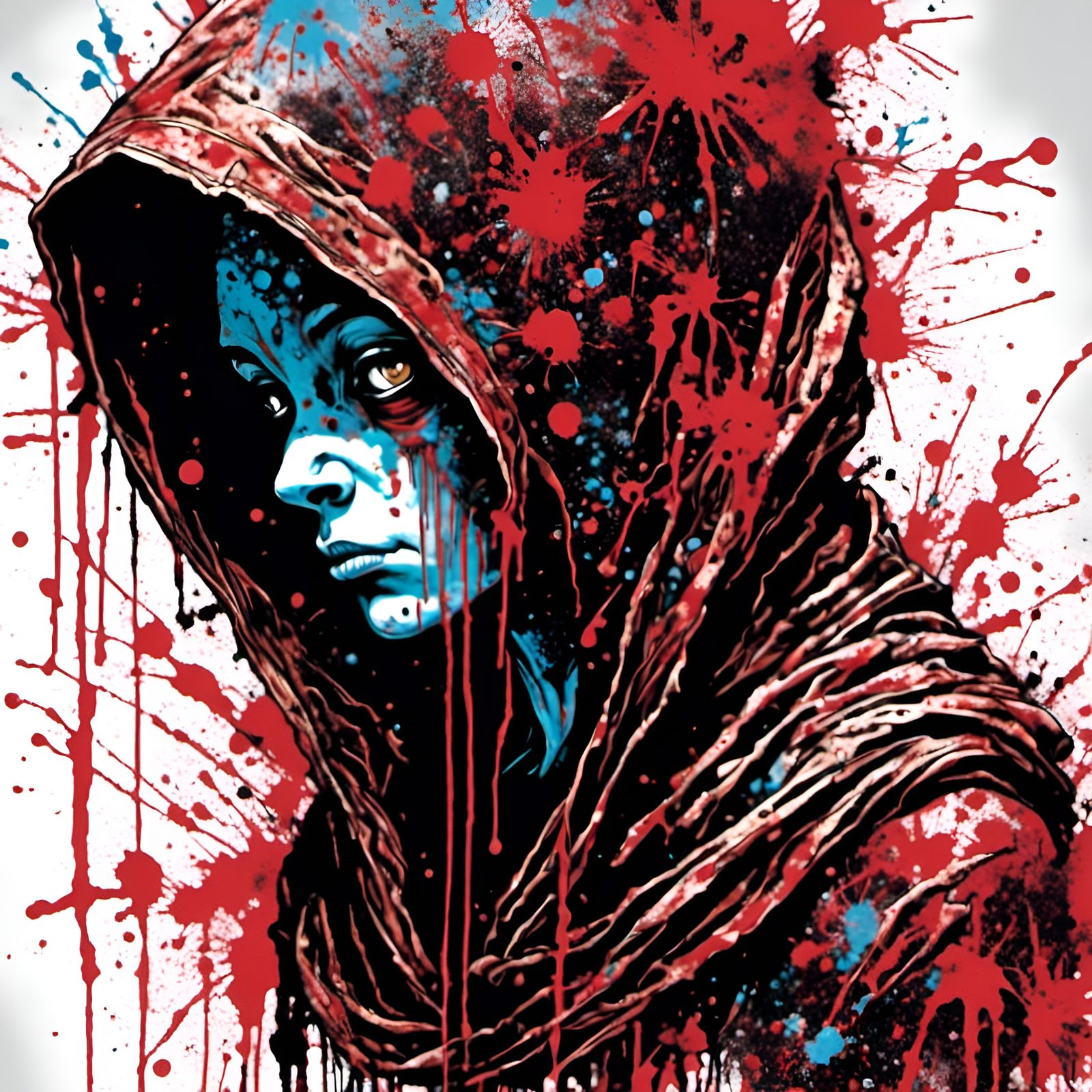 Hooded Alien in Graffiti Style