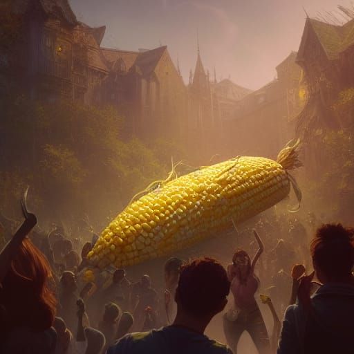 Fleeing the Crazy Corn: 8k Concept Art