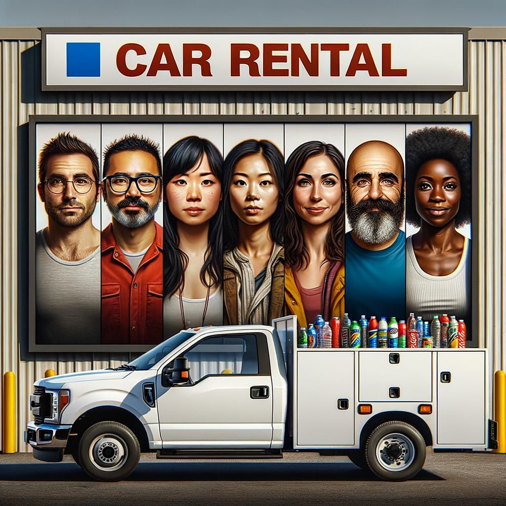 Car Rental Facility with Diverse Group of People