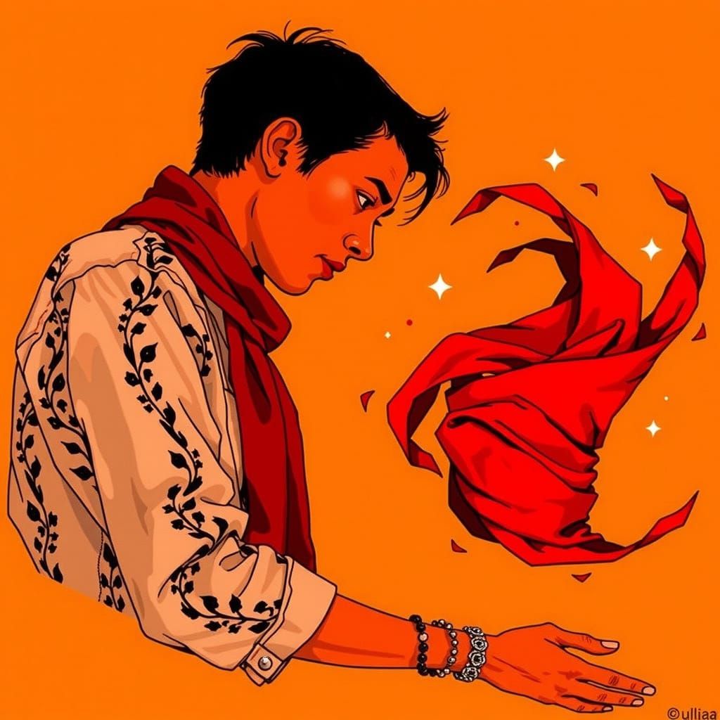 Abstract Swirls of Red and Crimson