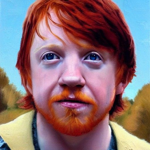 Rupert Grint as Ron Weasley: Oil Painting Portrait