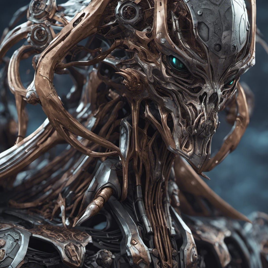 Futuristic Illithid with Intricate Mech Details