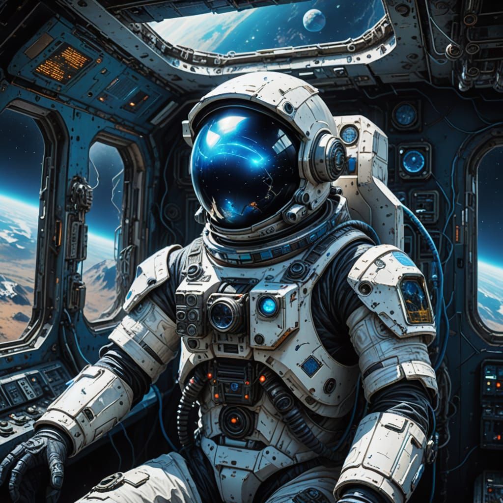 Astronaut's Epic Space Journey Begins, Sci-Fi Art