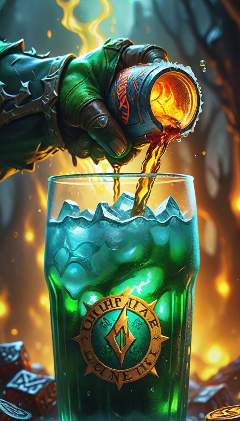 Demon Hunter's Soda in Vibrant Digital Art