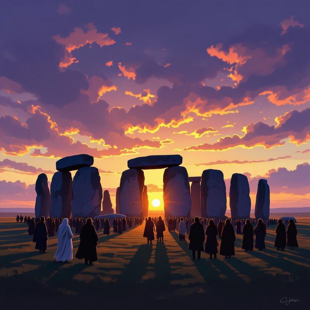 Golden Sunrise Over Stonehenge