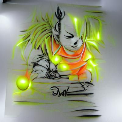 Dragon Ball Z Neon Ink Digital Illustration