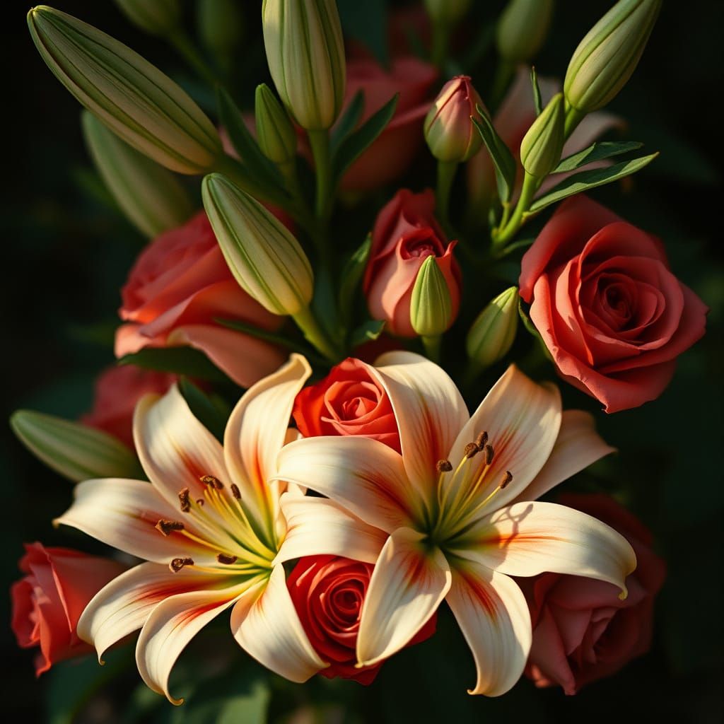 Floral Arrangement in Cinematic Style