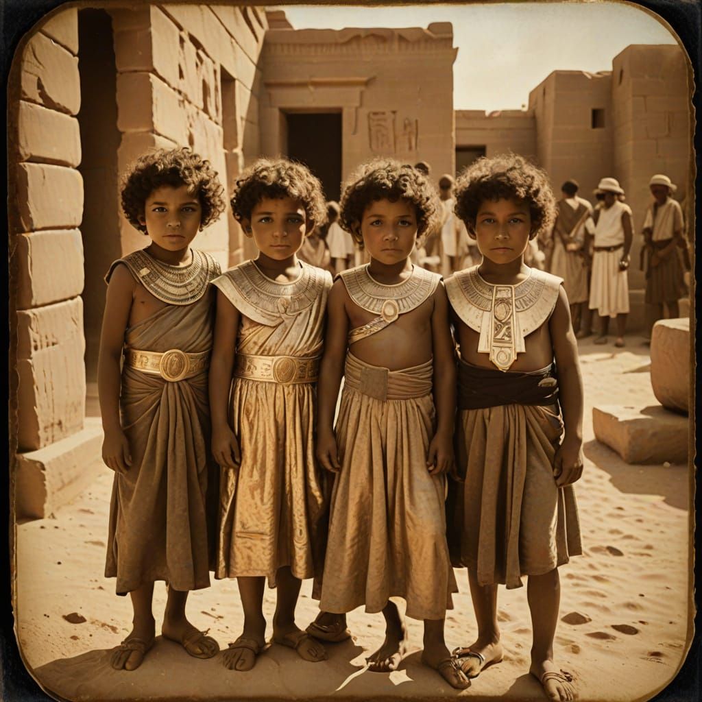 Ancient Egyptian Children Posed for Sun-Impression Photo