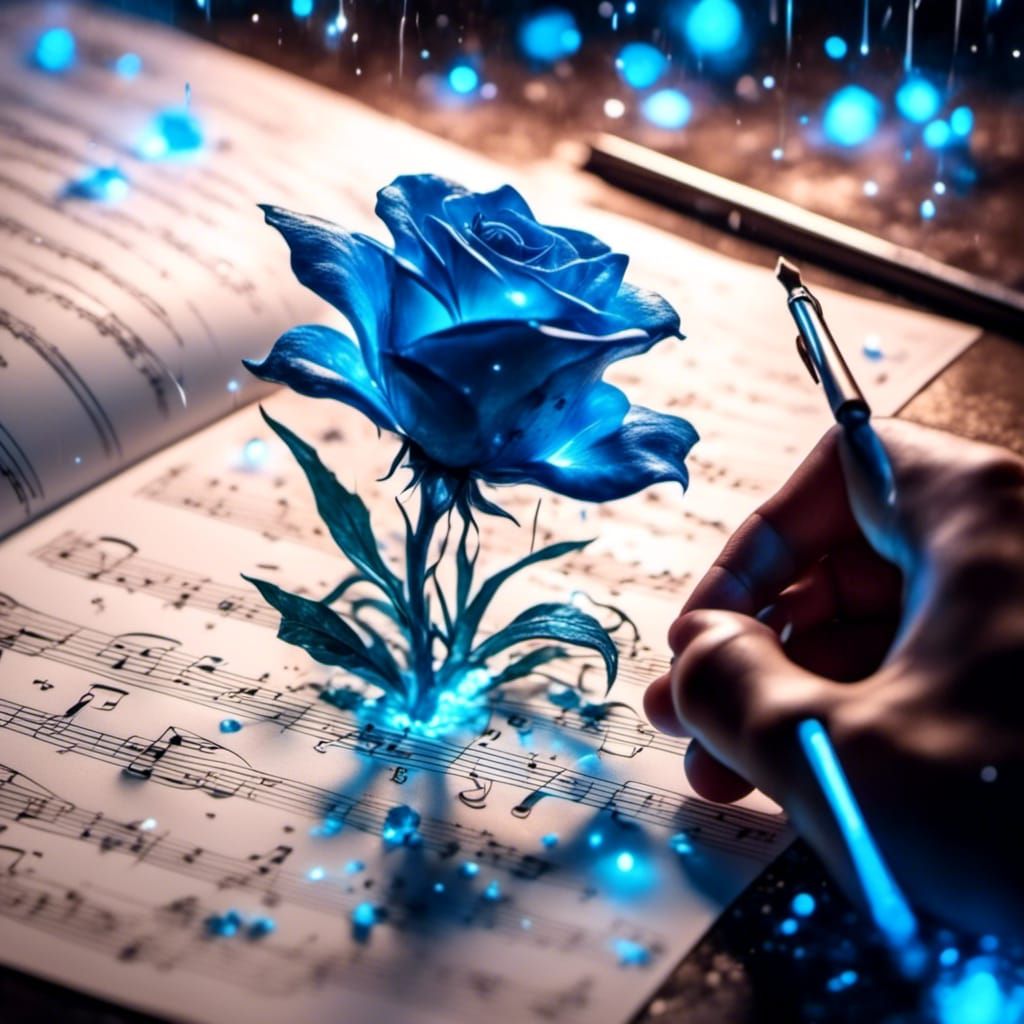 Bioluminescent Flower Raining Musical Notes