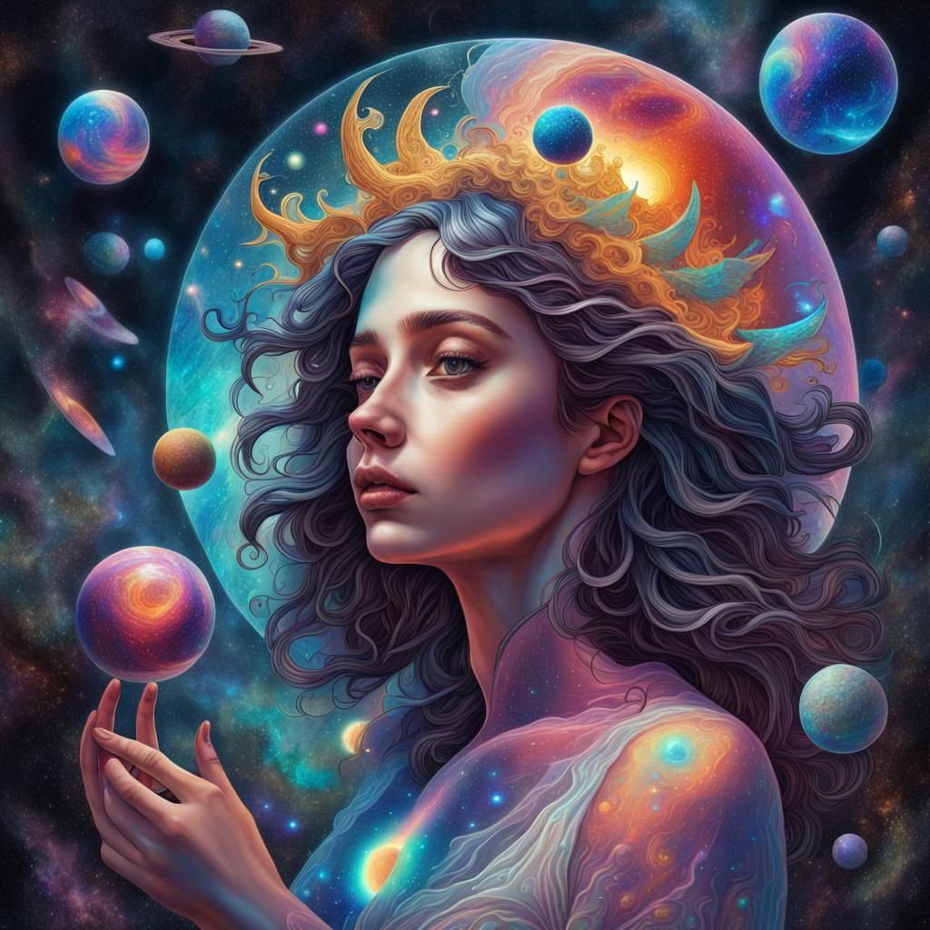 Holographic Astral Cosmic Puzzle in Mixed Media