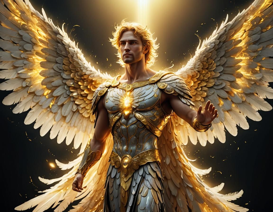 Ascending Angel of Light in Digital Art