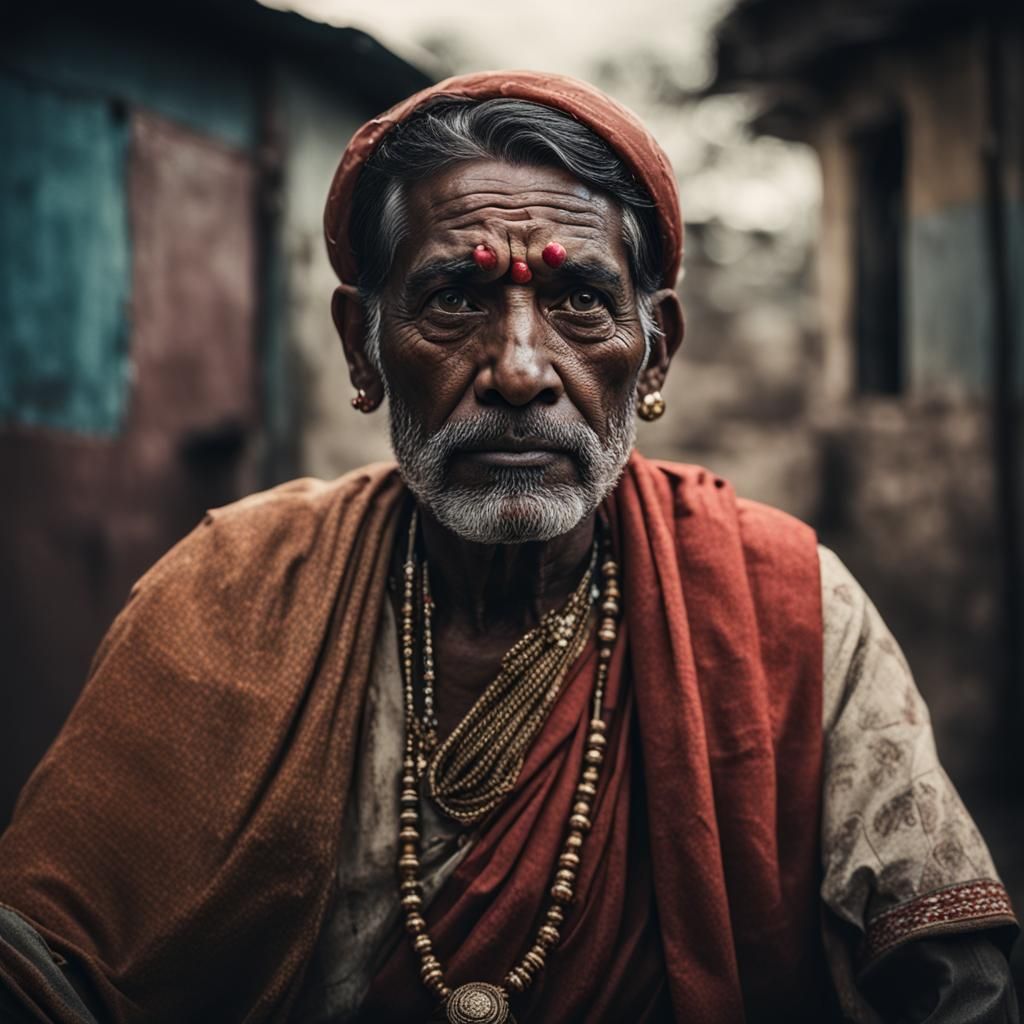 Indian Raja Wearing Apple Vision Pro: Close-Up Portrait