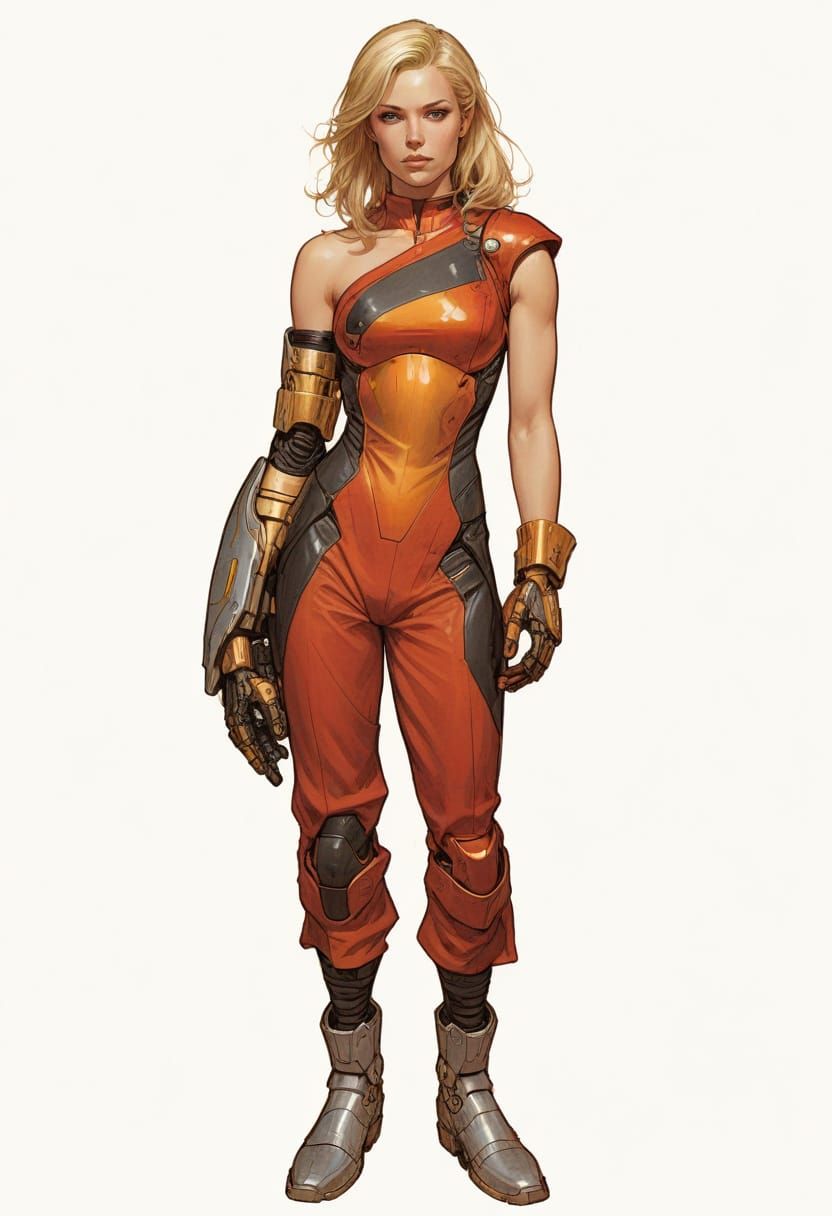 Future Warrior in Sci-Fi Armor with Power Boots