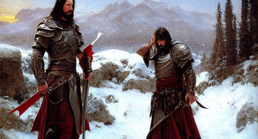 Keanu Reeves as Templar Knight in Snowy Fjord