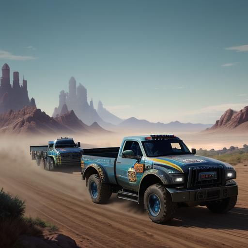 Race Truck Racing: Detailed Matte Painting