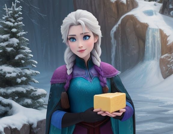 Disney's Frozen Character Holding Butter Block