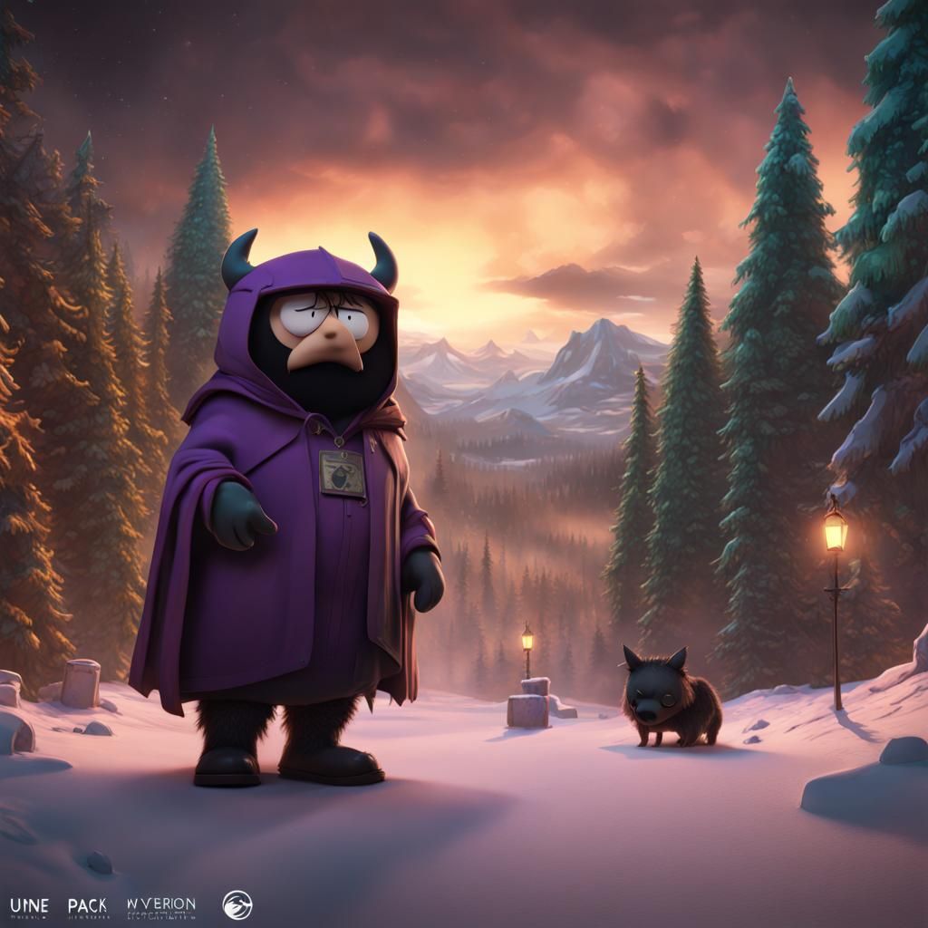 South Park Mysterion Manbearpig Digital Painting