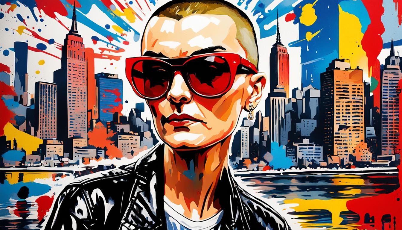 Sinead O'Connor Portrait in Matisse Graffiti Style