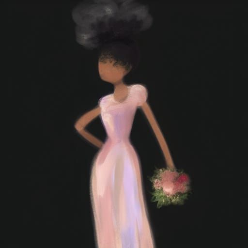 Slender Figure in Lavender Palette, Digital Art