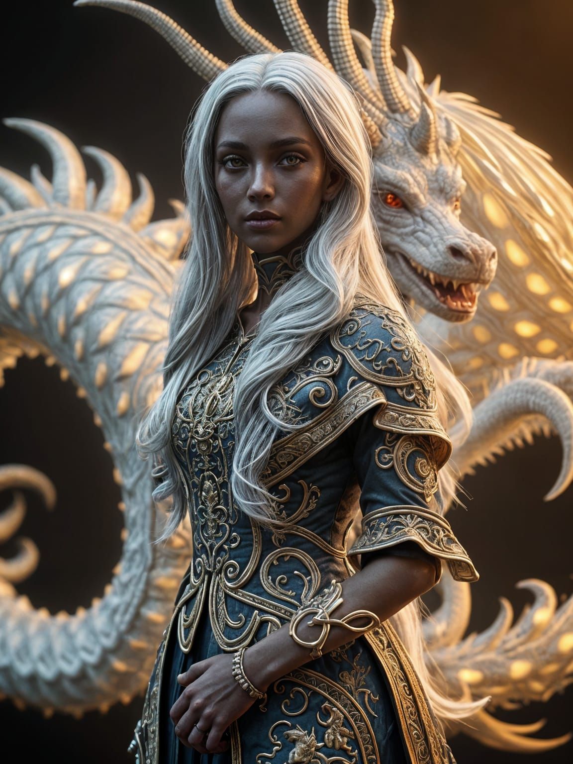white dragon rider