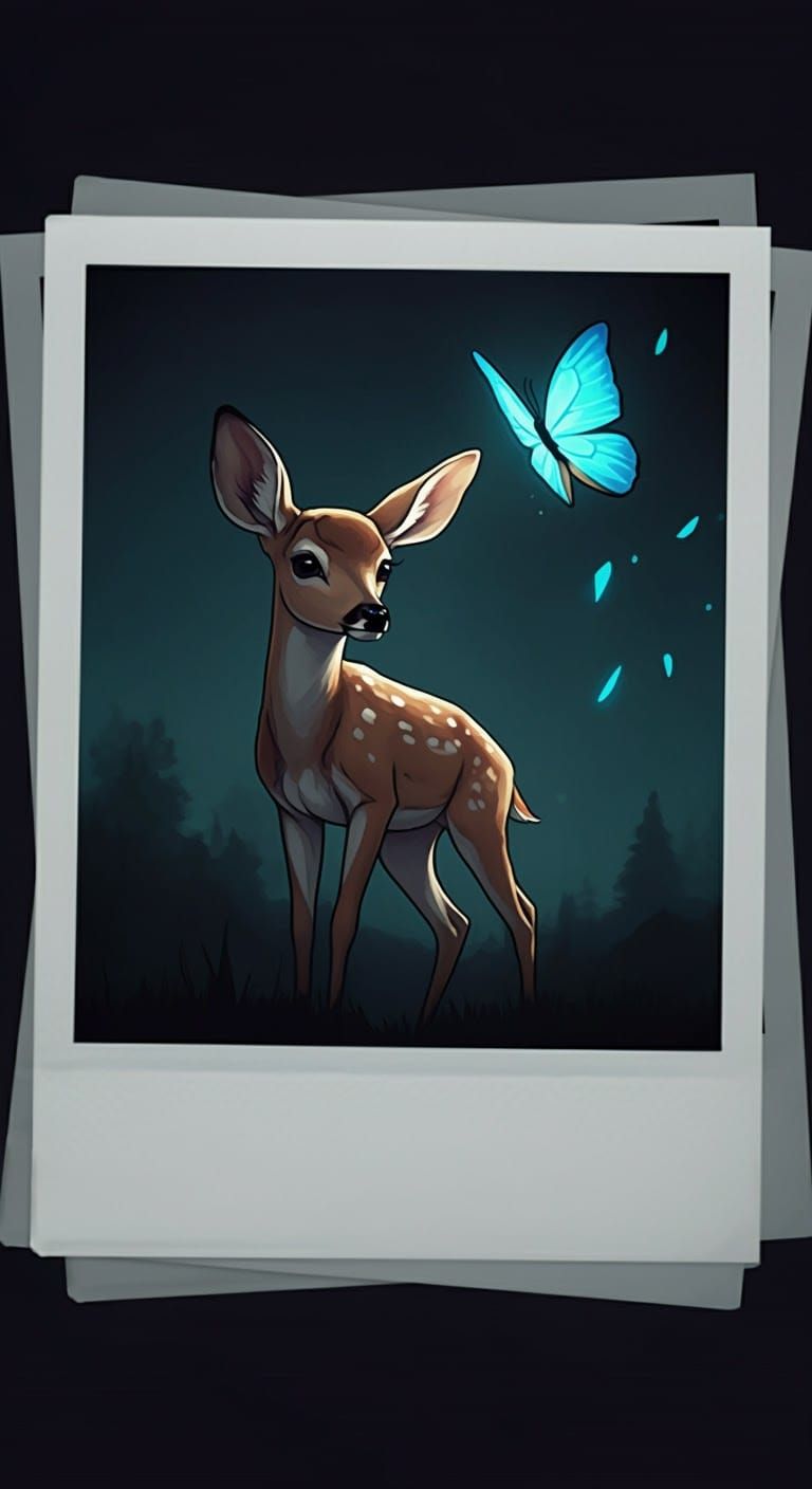 Doe with Blue Butterfly in Life is Strange Style