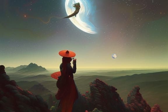 Spectacular Spaceship Launch in Dreamlike Valley