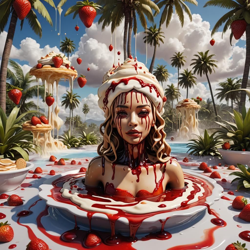 Pancake Woman in Edible Strawberry World