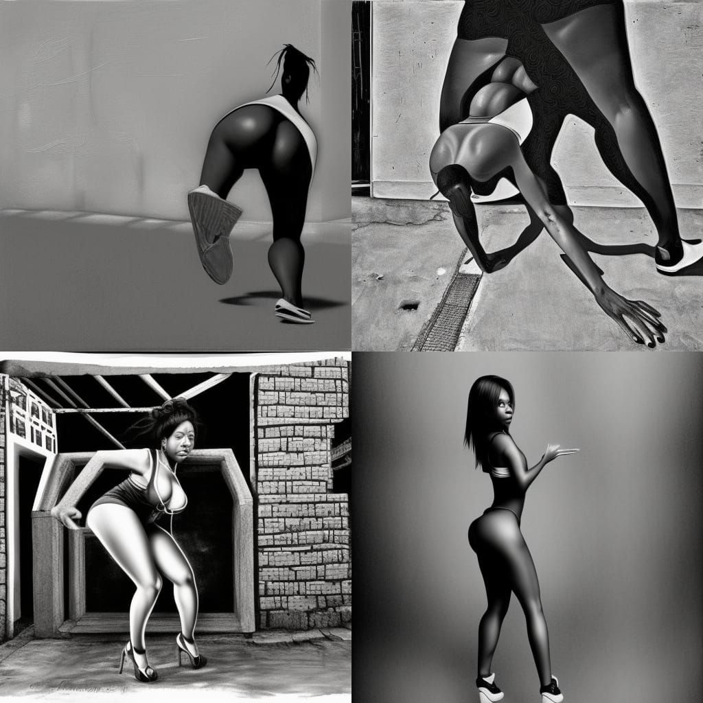 Hyperrealistic Black and White Street Scene