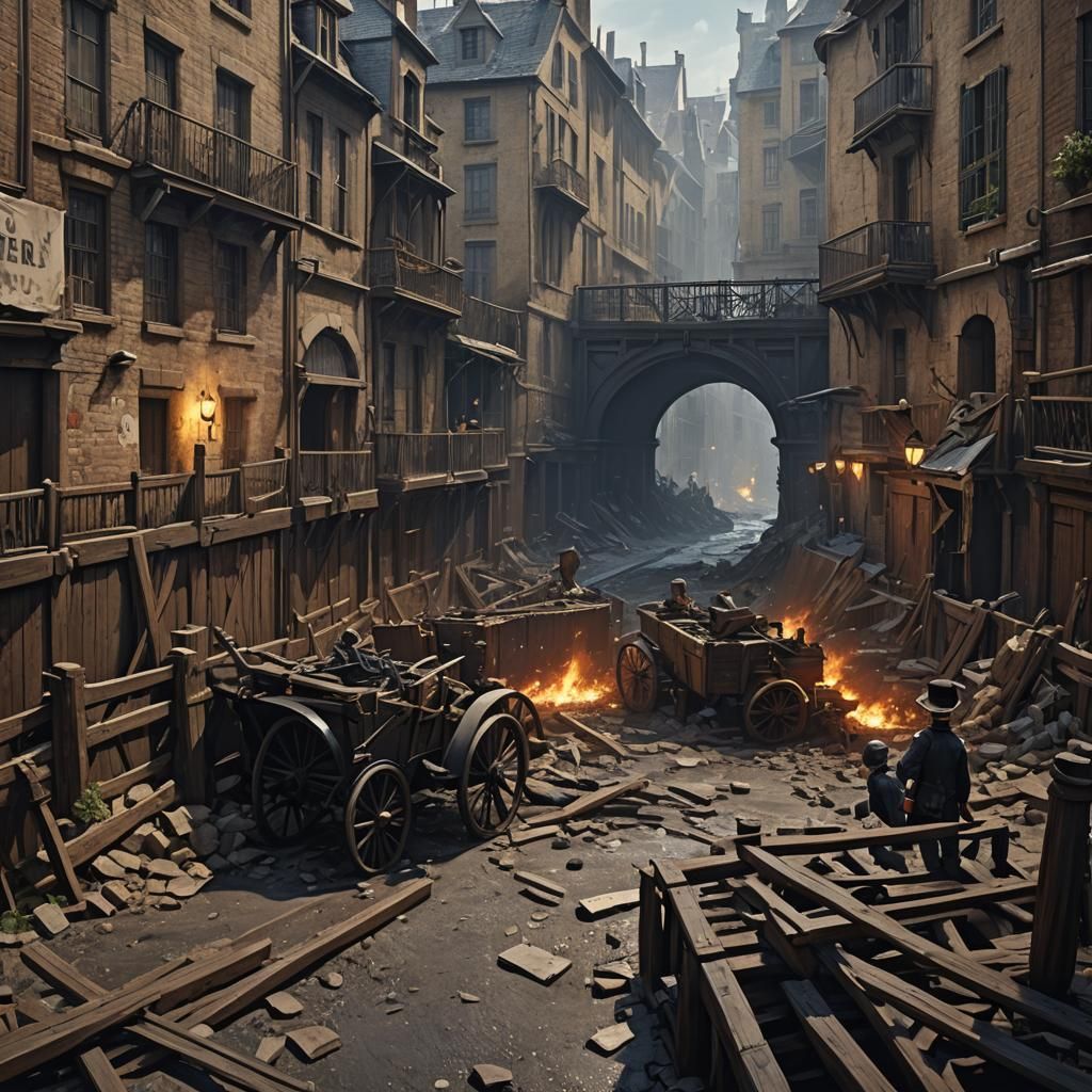 Edouard Manet Style Barricade Concept Art