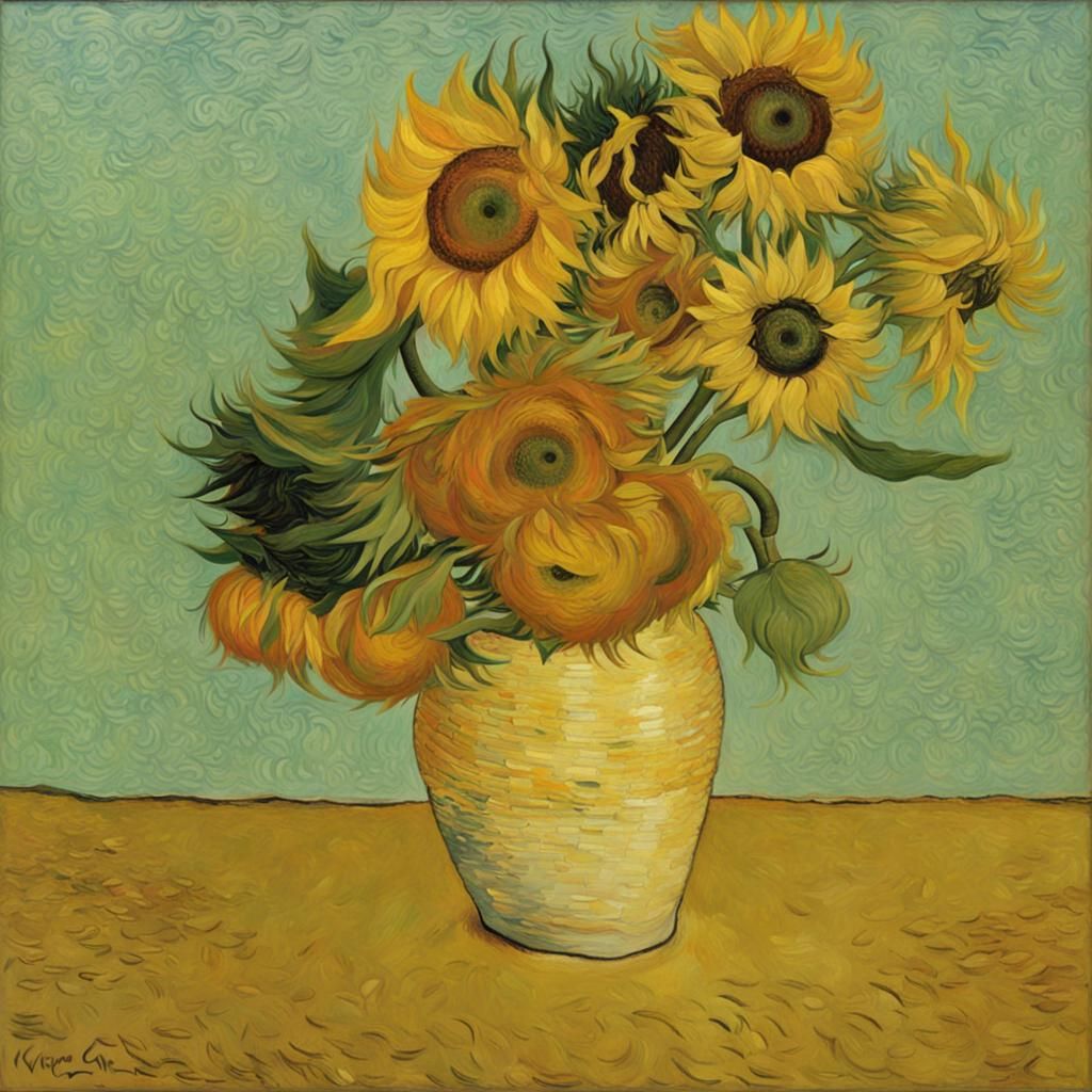 Van Gogh Sunflowers Exact Replica