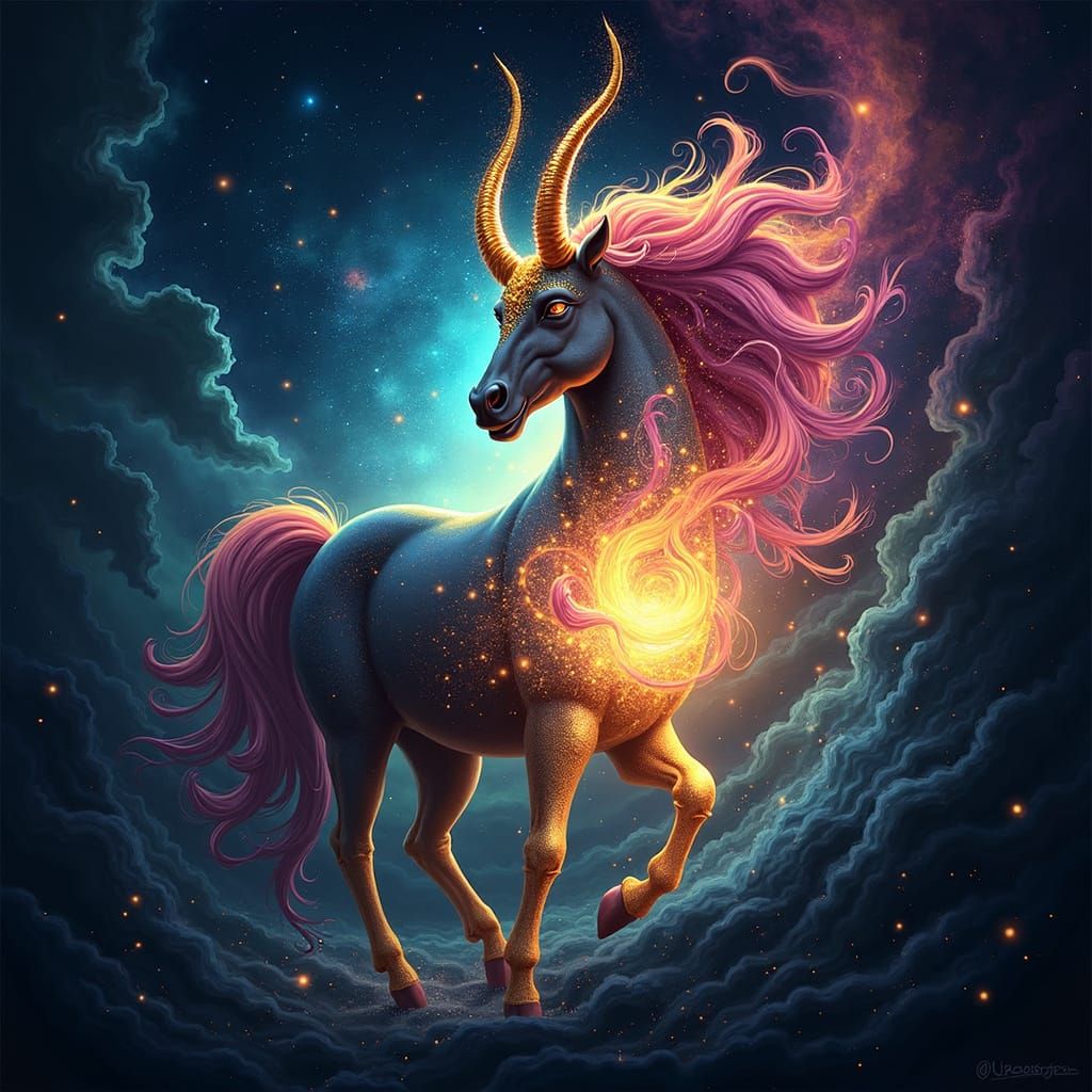 Sagicorn Majesty Unfolds Amidst Zodiacal Energies