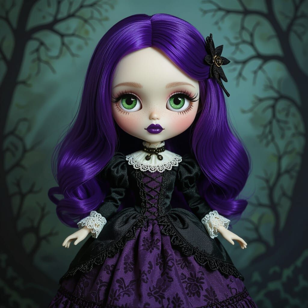 Victorian Doll in Haunting Dark Fantasy Style