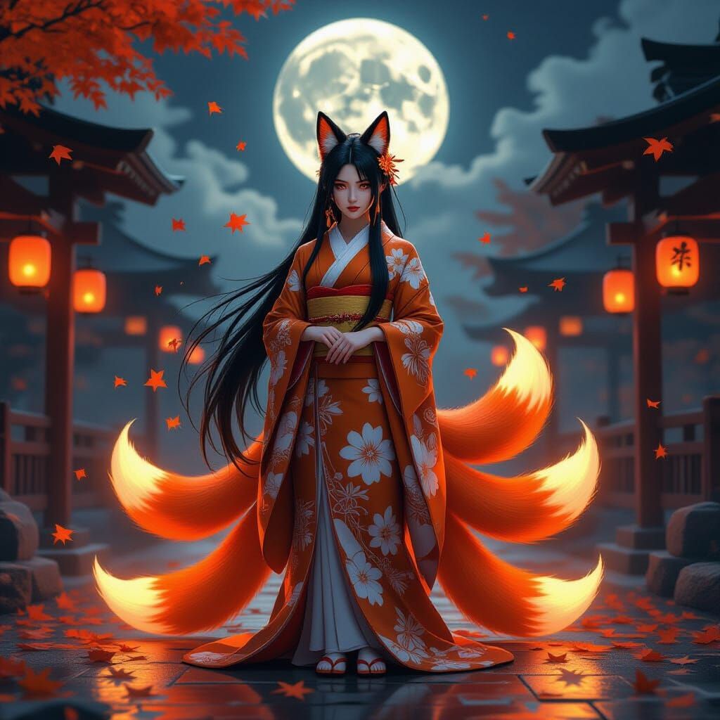 Kitsune Woman in Shinto Shrine