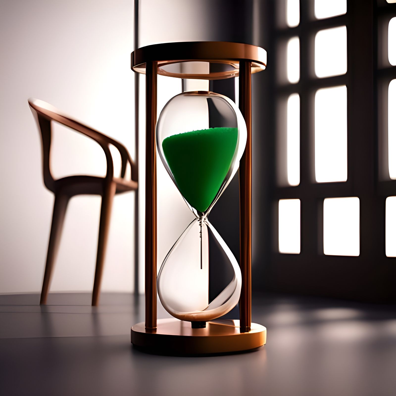 Hourglass Against Nebula Sky in Hyperrealistic 3D