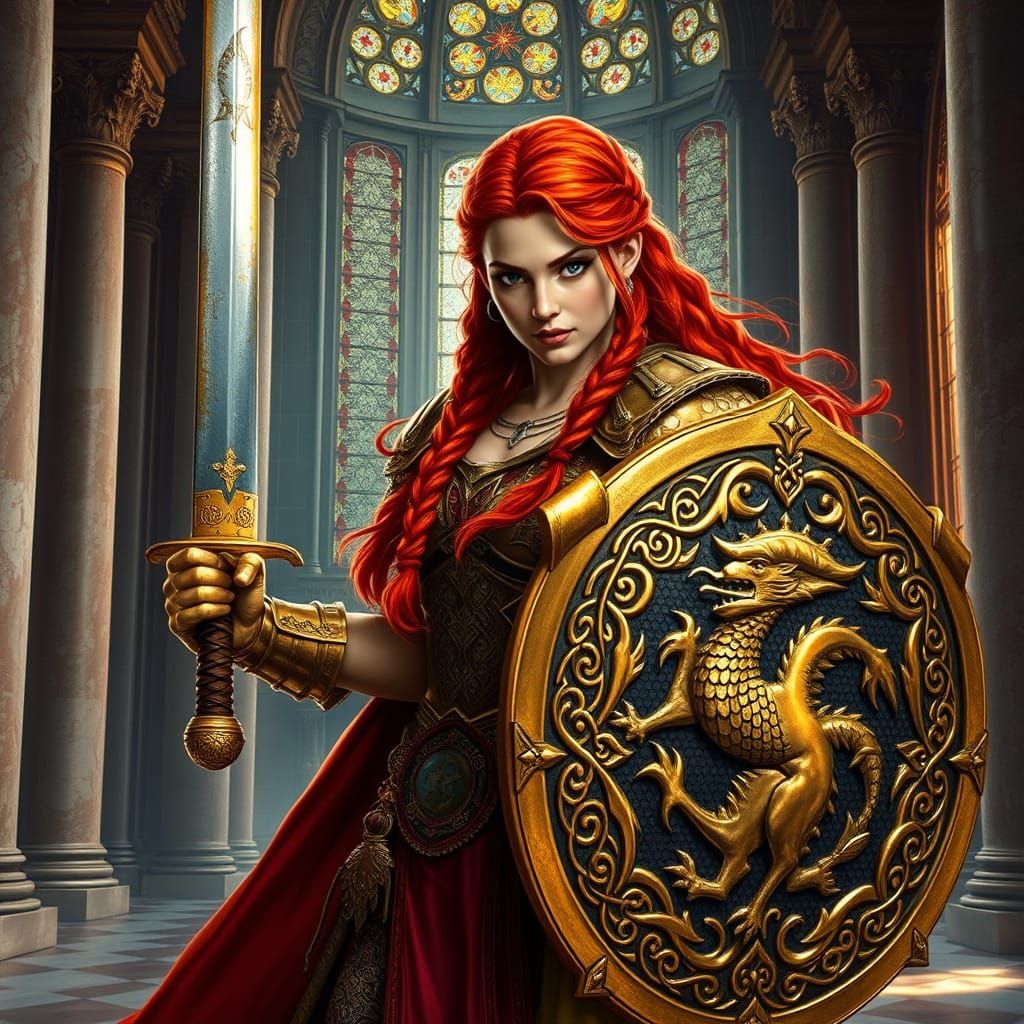 Golden Warrior Goddess in Ancient Palace