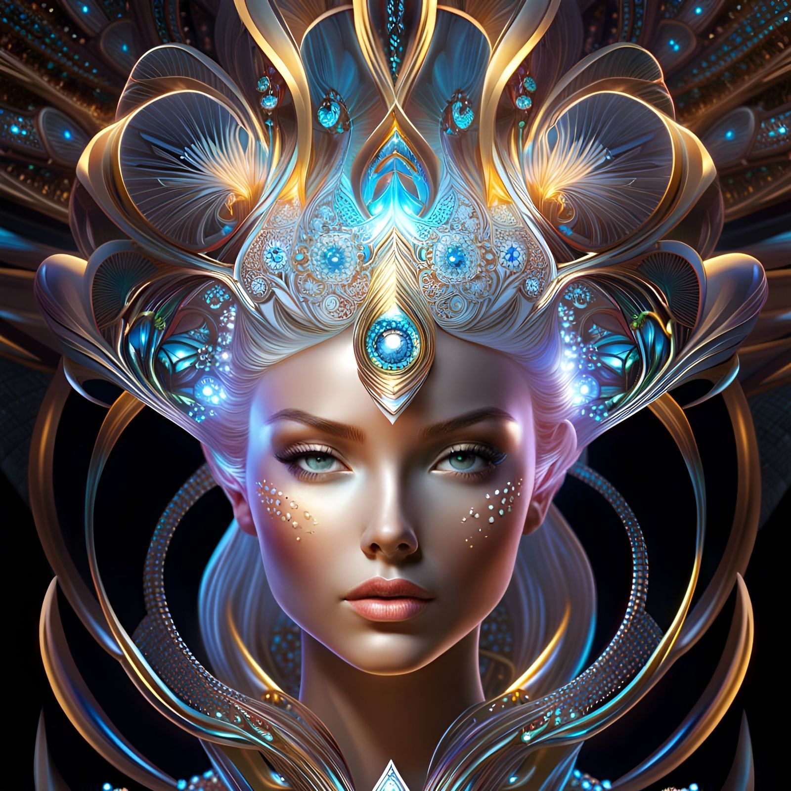 Glass Fairy Goddess in Fractal Fantasy World