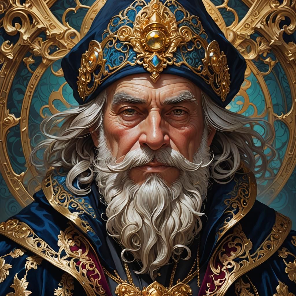 Gnome Sailor in Masquerade Mask: Baroque Digital Art