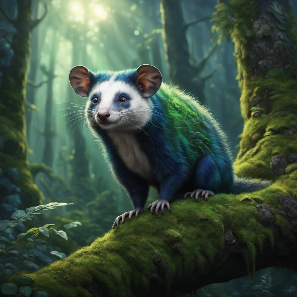 Enchanted Opossum of the Emerald Glen