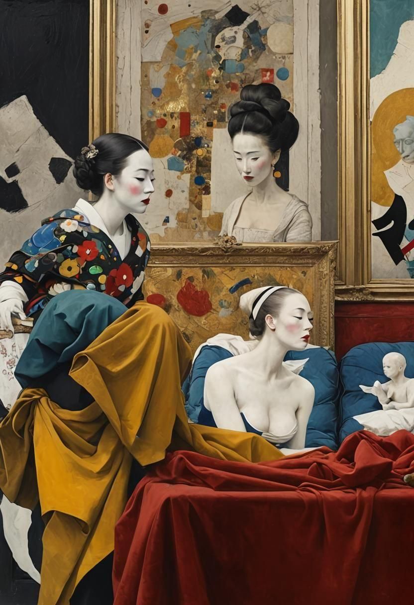 Golden Detailed Matte Painting in Magical Realism Style