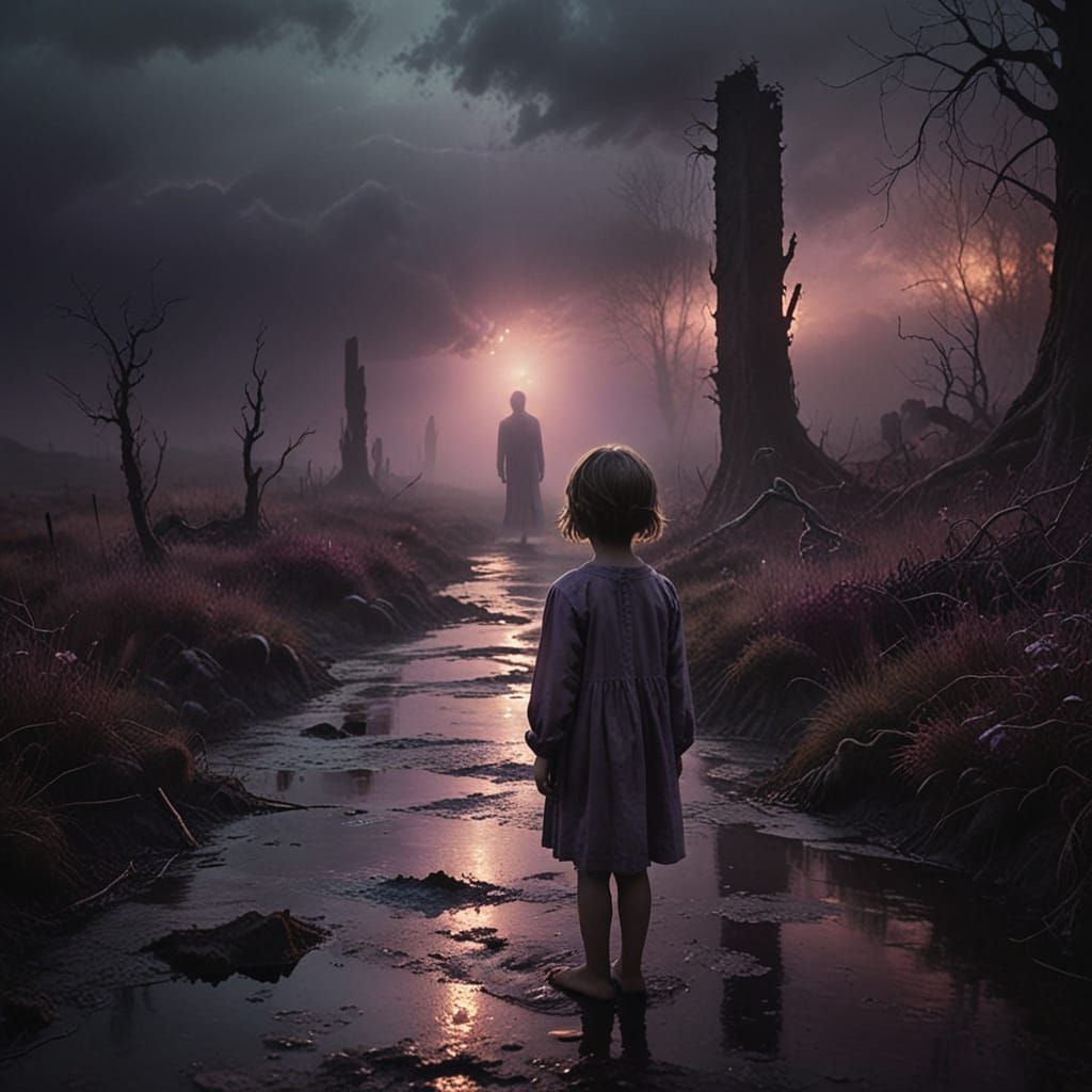 Ethereal Melancholy in a Desolate Landscape