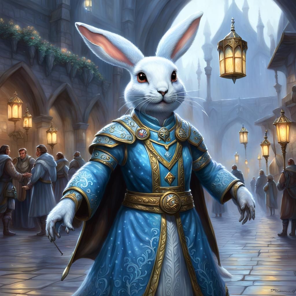 Harengon Cleric Welcomes Newcomers to Guild Hall