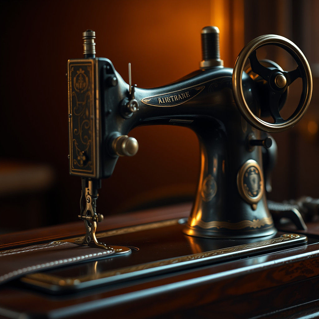Vintage Sewing Machine in Cinematic Lighting