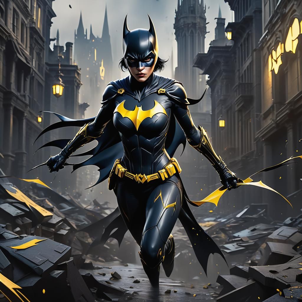 Detailed Batgirl Fantasy Concept Art in 8k
